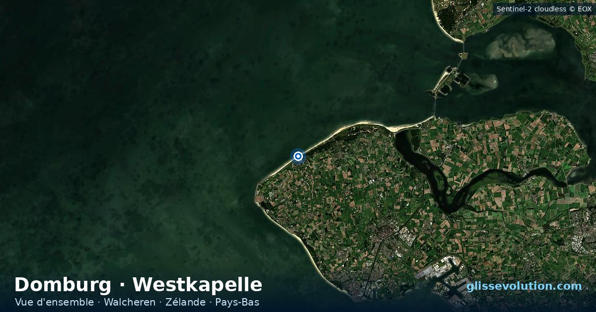 Vue d'ensemble de la zone du spot de Domburg