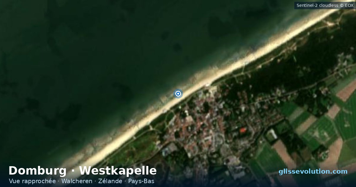 Vue aérienne rapprochée du spot de Domburg