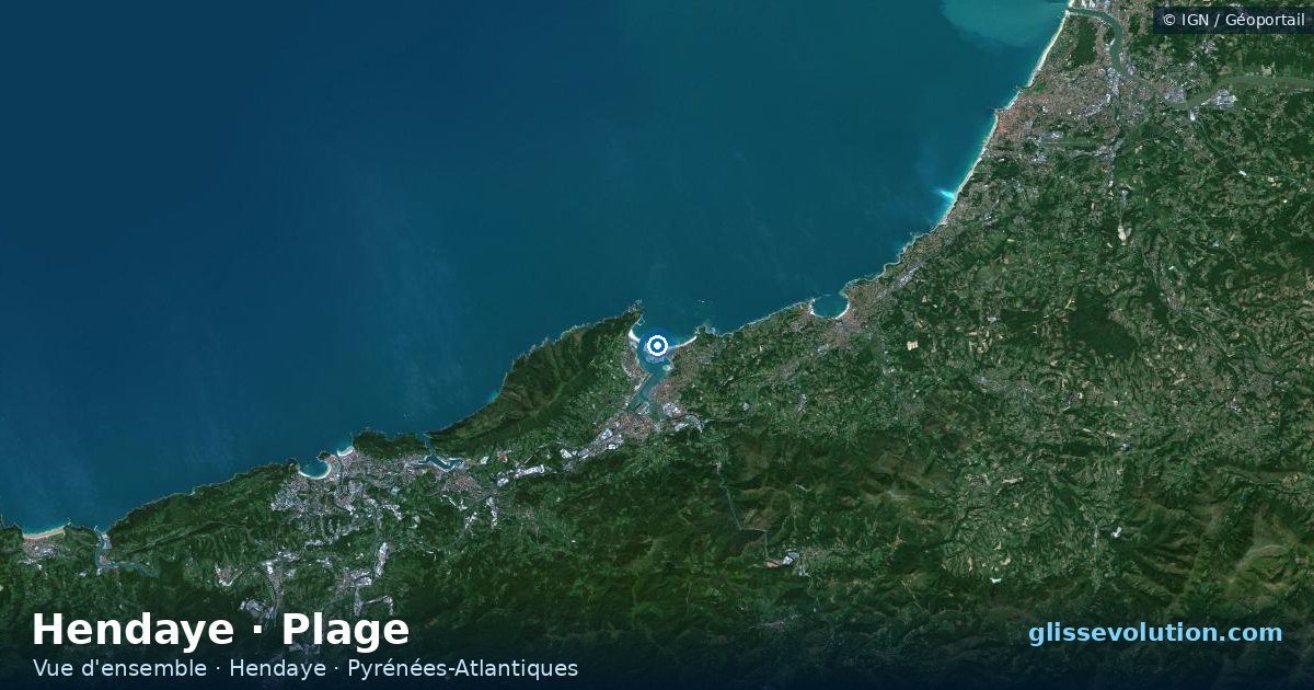 Vue d'ensemble de la zone du spot de Hendaye