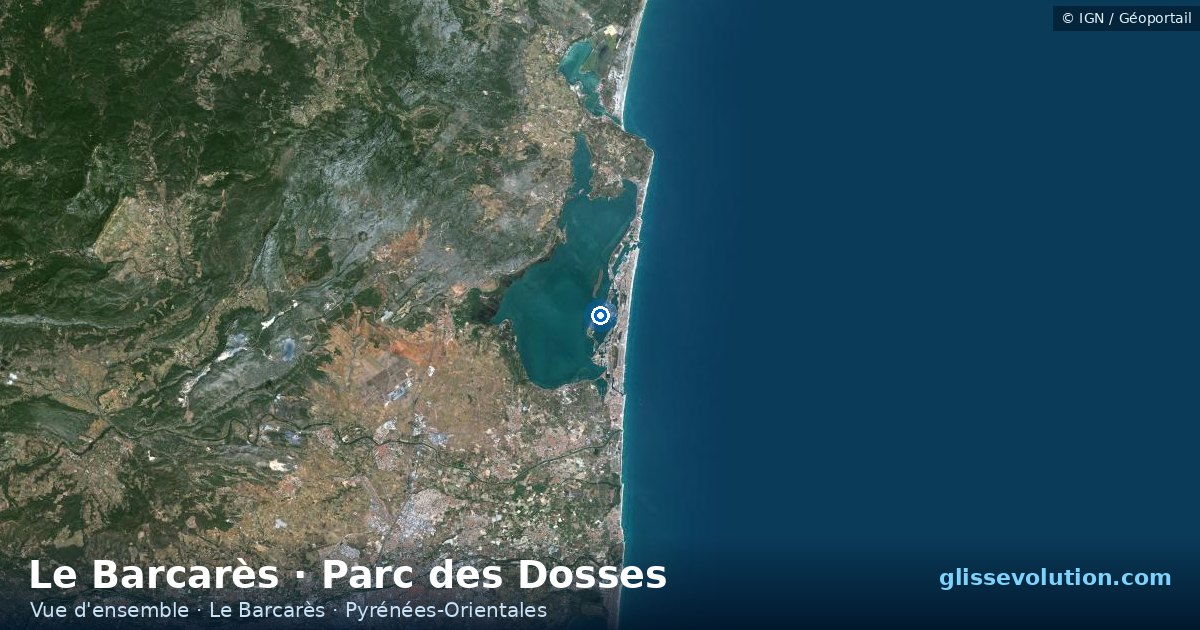 Vue d'ensemble de la zone du spot de Le Barcarès