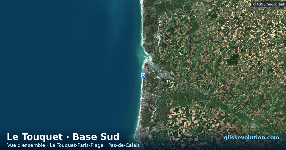 Vue d'ensemble de la zone du spot de Le Touquet