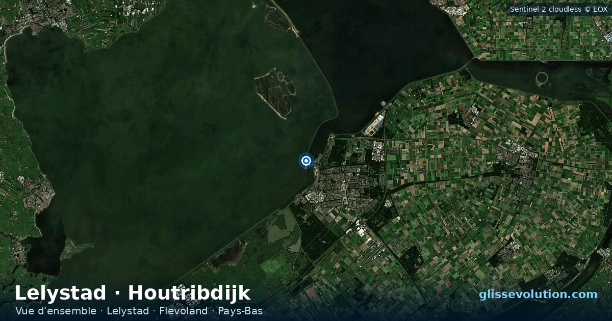 Vue d'ensemble de la zone du spot de Lelystad