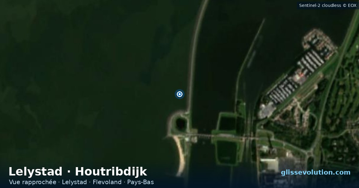 Vue aérienne rapprochée du spot de Lelystad