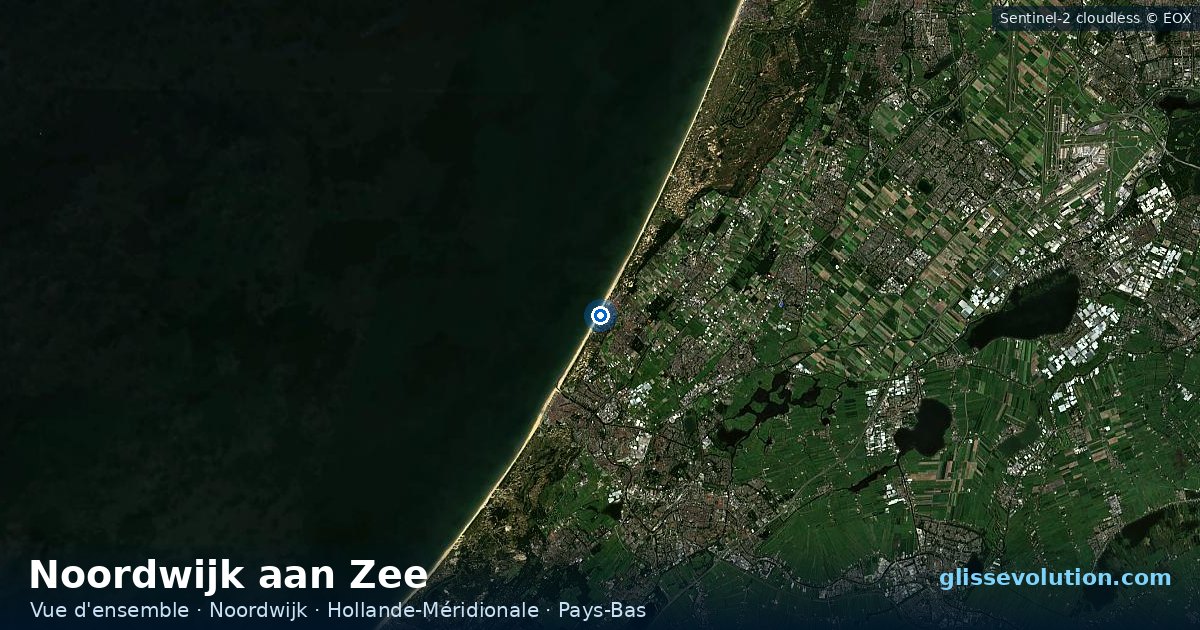 Vue d'ensemble de la zone du spot de Noordwijk aan Zee