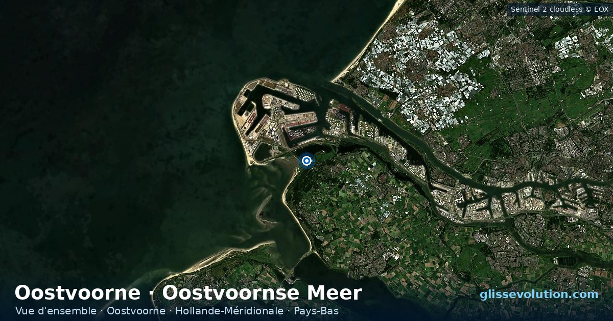 Vue d'ensemble de la zone du spot de Oostvoorne