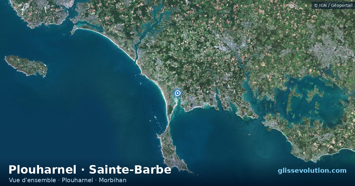 Vue d'ensemble de la zone du spot de Plouharnel