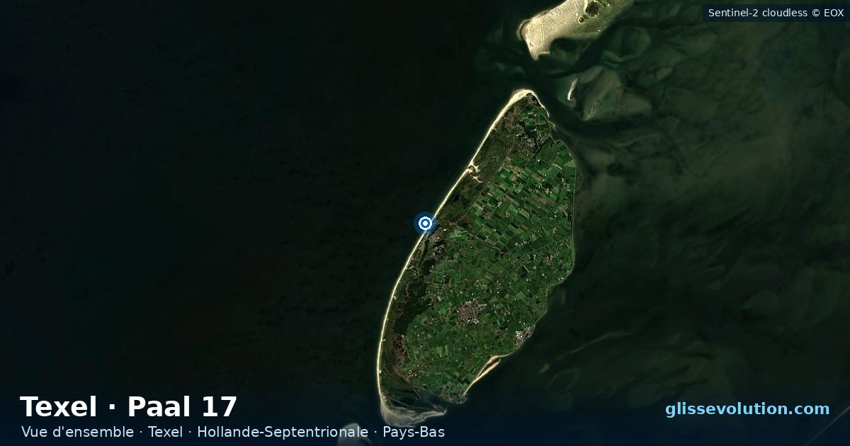 Vue d'ensemble de la zone du spot de Texel