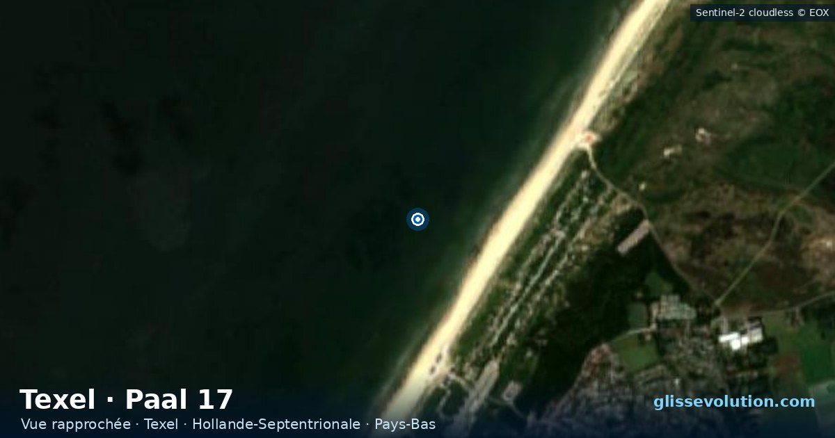 Vue aérienne rapprochée du spot de Texel