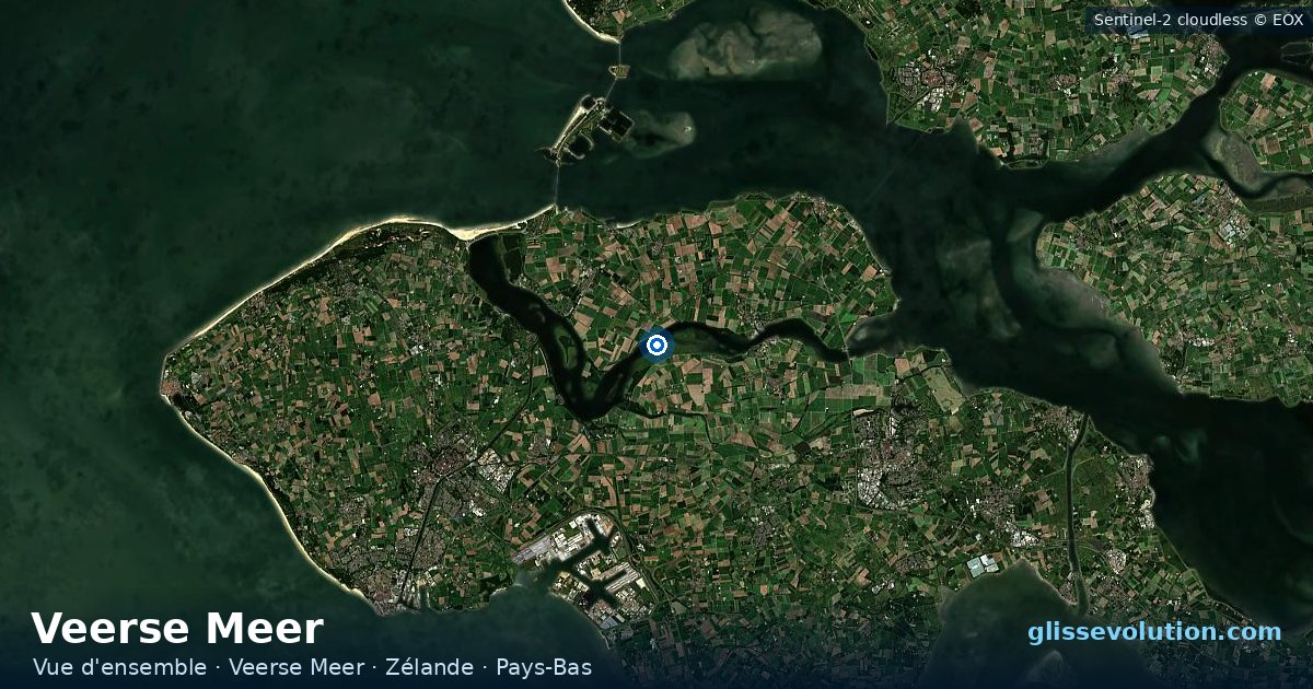 Vue d'ensemble de la zone du spot de Veerse Meer