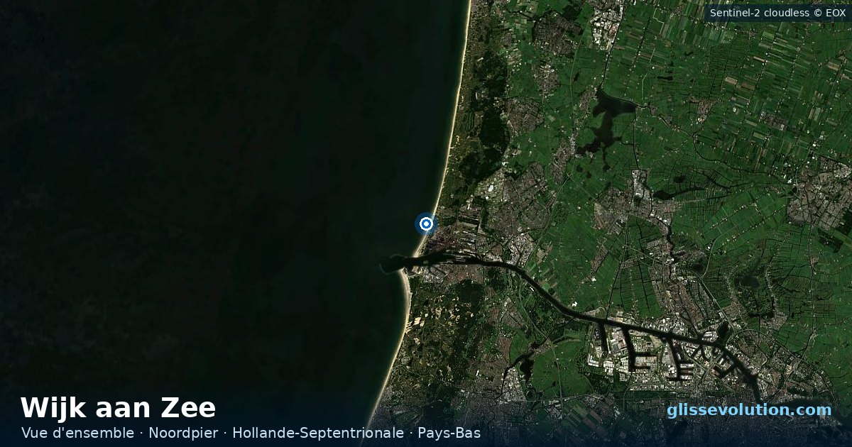 Vue d'ensemble de la zone du spot de Wijk aan Zee