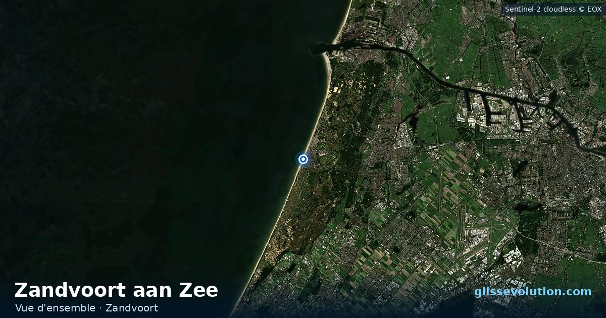 Vue d'ensemble de la zone du spot de Zandvoort aan Zee