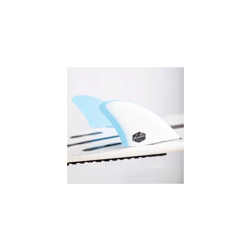 FEATHER FINS TWIN FIN CLICK TAB BLÅ/HVID