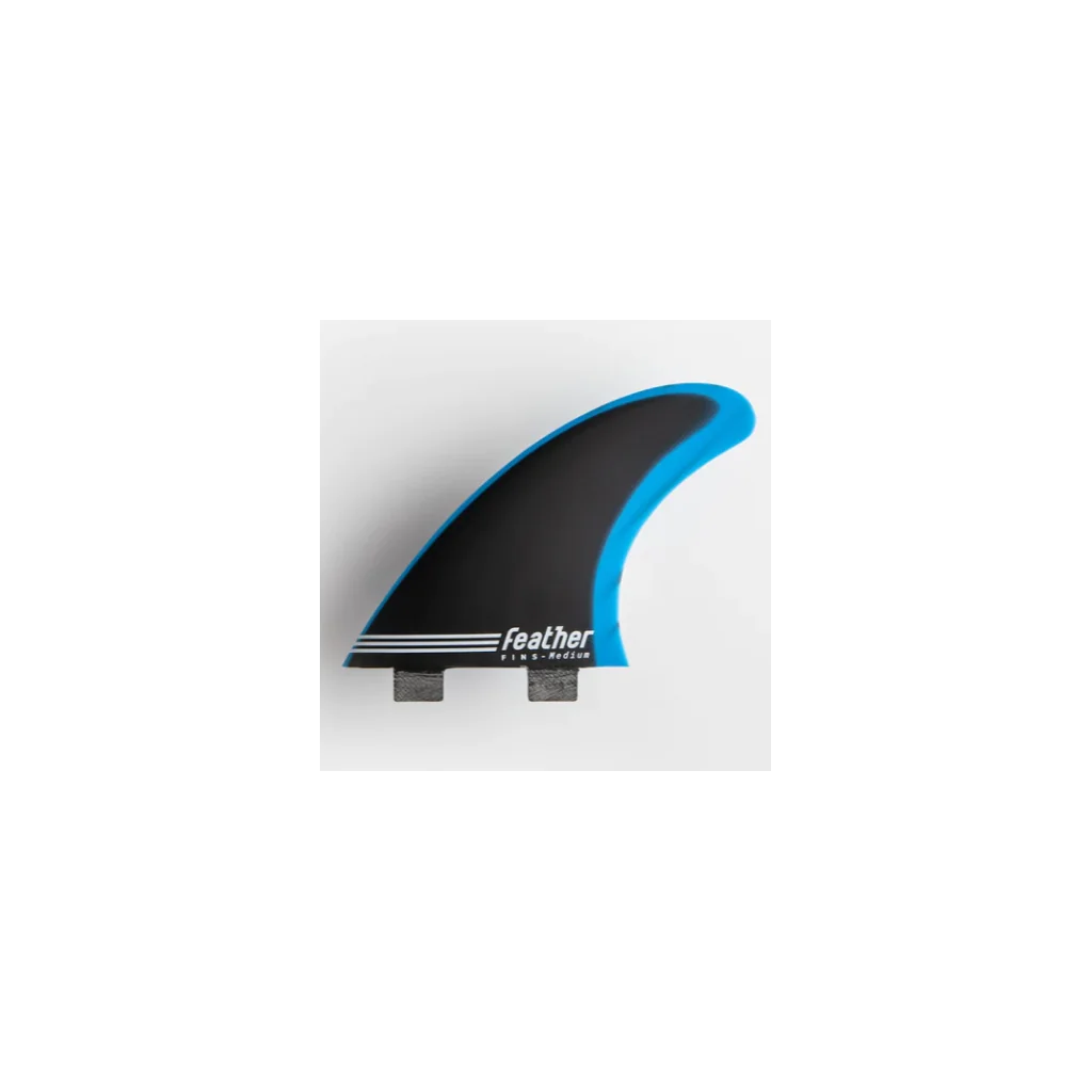 FEATHER FINS FIBERGLASS BLUE & BLACK. DUAL TAB