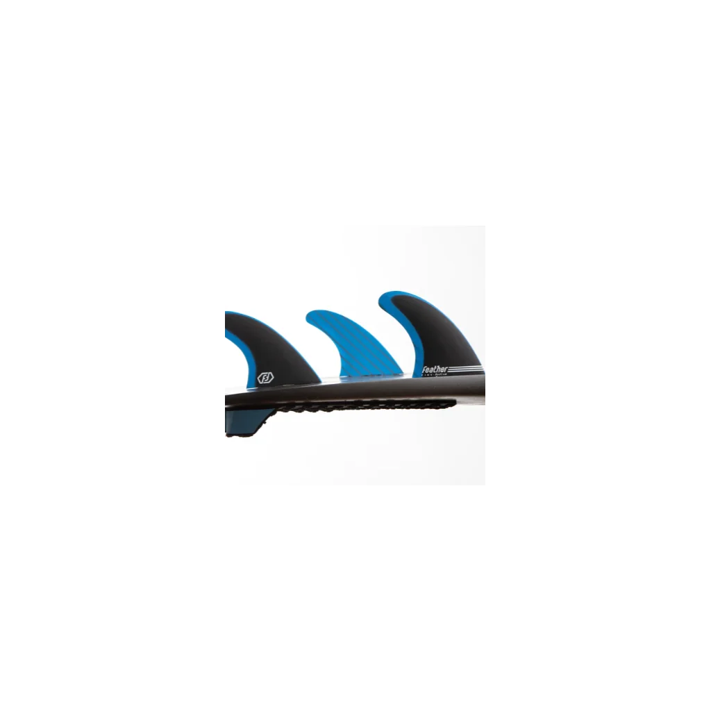 FEATHER FINS FIBERGLASS BLUE & BLACK. DUAL TAB