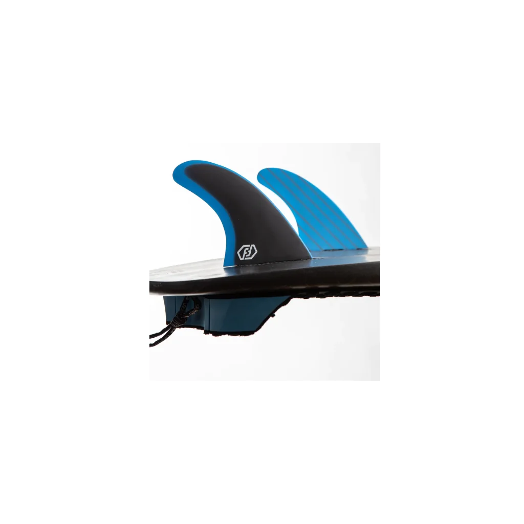 FEATHER FINS FIBERGLASS BLUE & BLACK. DUAL TAB