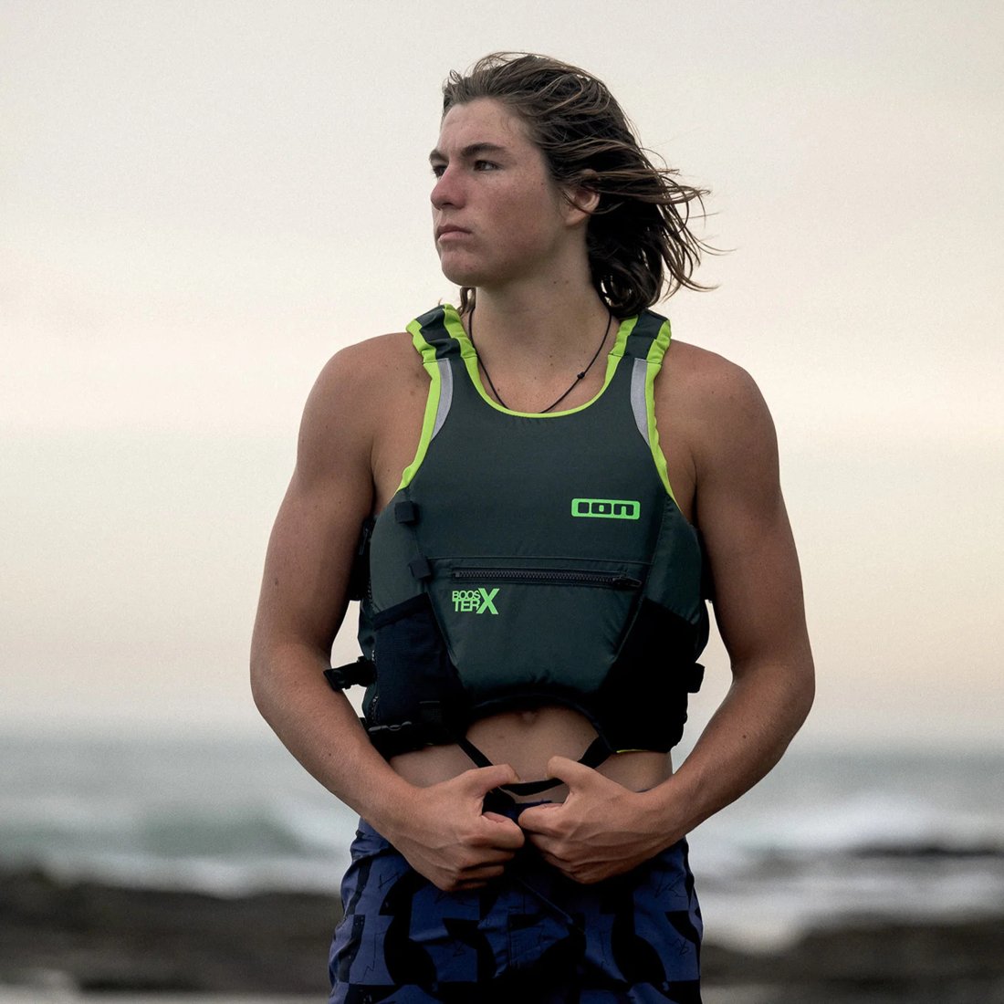 ION Booster X Vest - action Seaweed front
