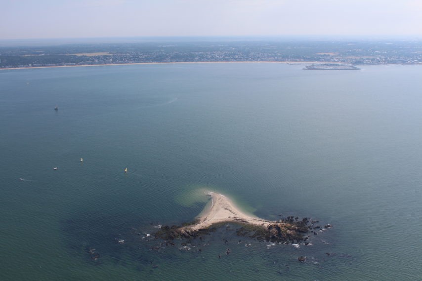 Kite à l'île des Évens : baie de La Baule