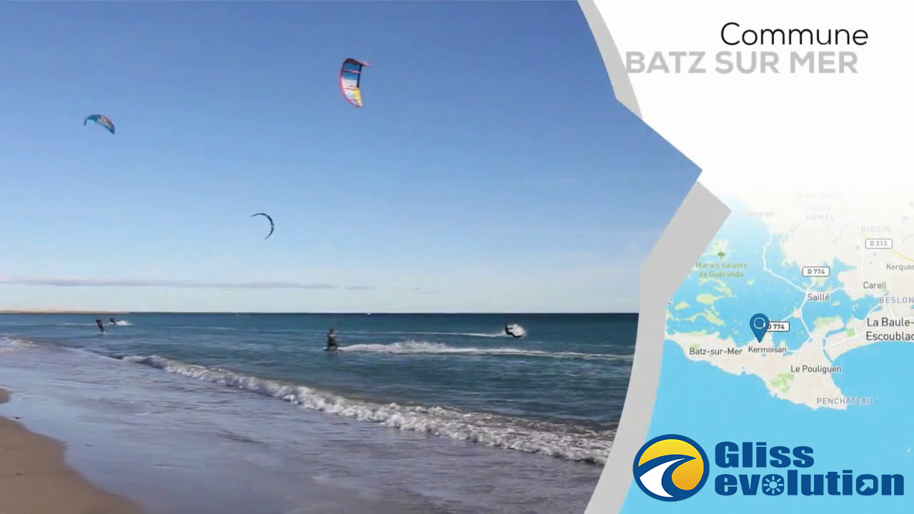 Plage Valentin à Batz-sur-Mer, spot de kite technique