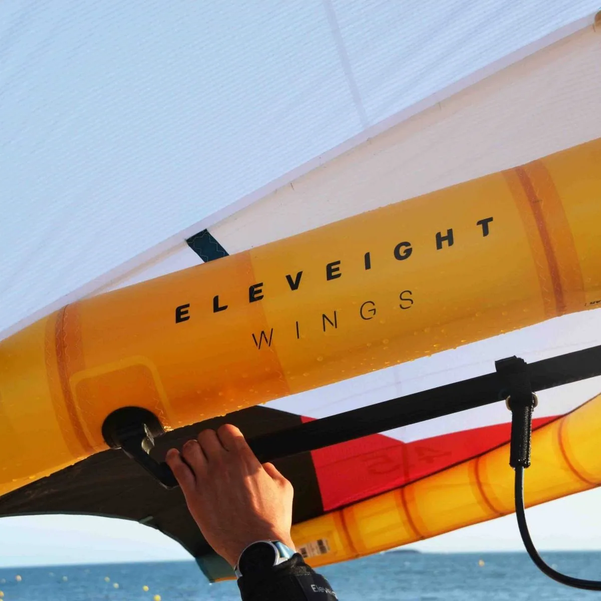 Détail boom carbone Eleveight WFS Pro