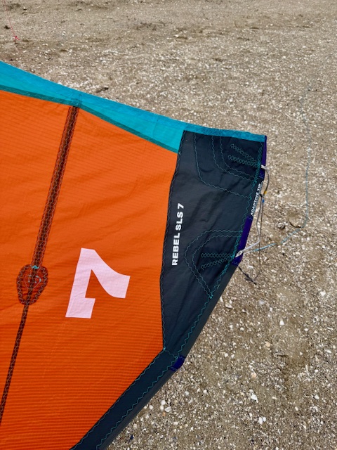 Close-up of the seams on the Rebel SLS 2025 kite.